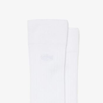 Lacoste Ribbed Cotton Blend Socks - Ponožky Pánské Bílé | CZ-ZRnKtA